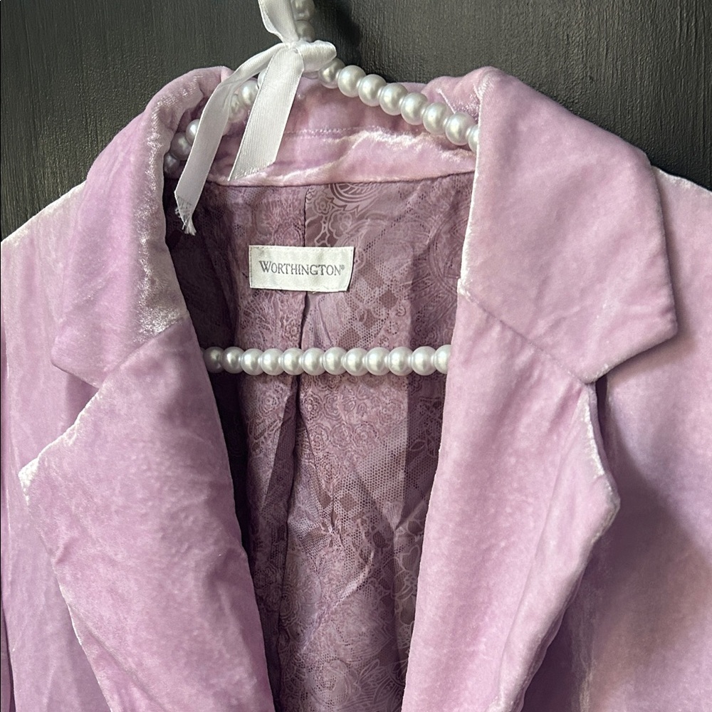 Purple Velvet Women's Blazer - Picture 2 of 3